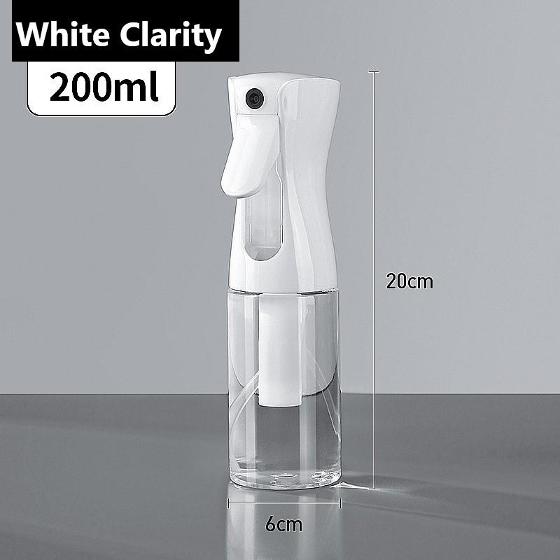 Пресс-распылитель Непрерывный спрей для волос под высоким давлением Тонер-эмульсия с эссенцией в бутылках Ультратонкий распыленный дезинфицирующий распылитель 200ml прозрачный белый