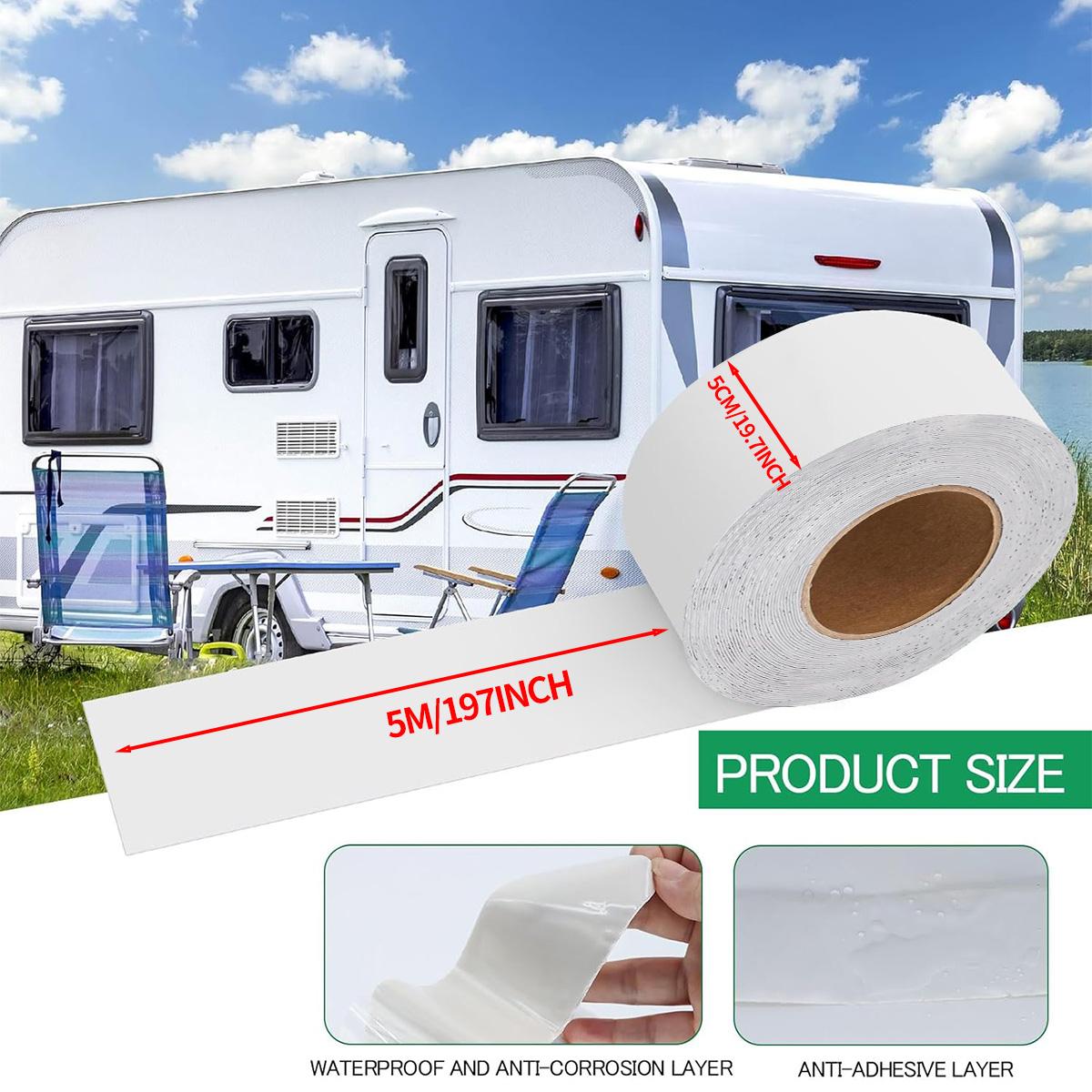 RV Sealant Tape White Waterproof Seal Tape - Weatherproof Sealant Roofing Tape for Roof Repair Camper Trailer Boat Sealing Leak 5M
RV Sealant Tape White Waterproof Seal Tape - Weatherproof Sealant Roofing Tape for Roof Repair Camper Trailer Boat Sealing Leak 5M