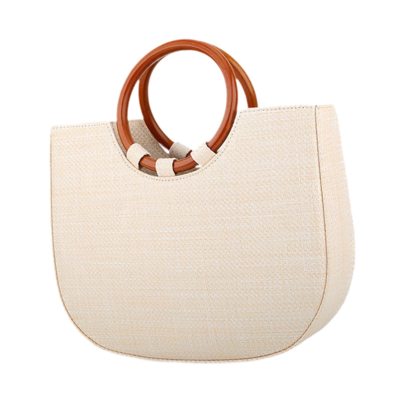 Hand-woven Straw Bag with Wood Round Top Handle Crossbody Bag Summer Beach Handbag for Outdoor Cosmetics Camping Dating Women білий
Hand-woven Straw Bag with Wood Round Top Handle Crossbody Bag Summer Beach Handbag for Outdoor Cosmetics Camping Dating Women білий