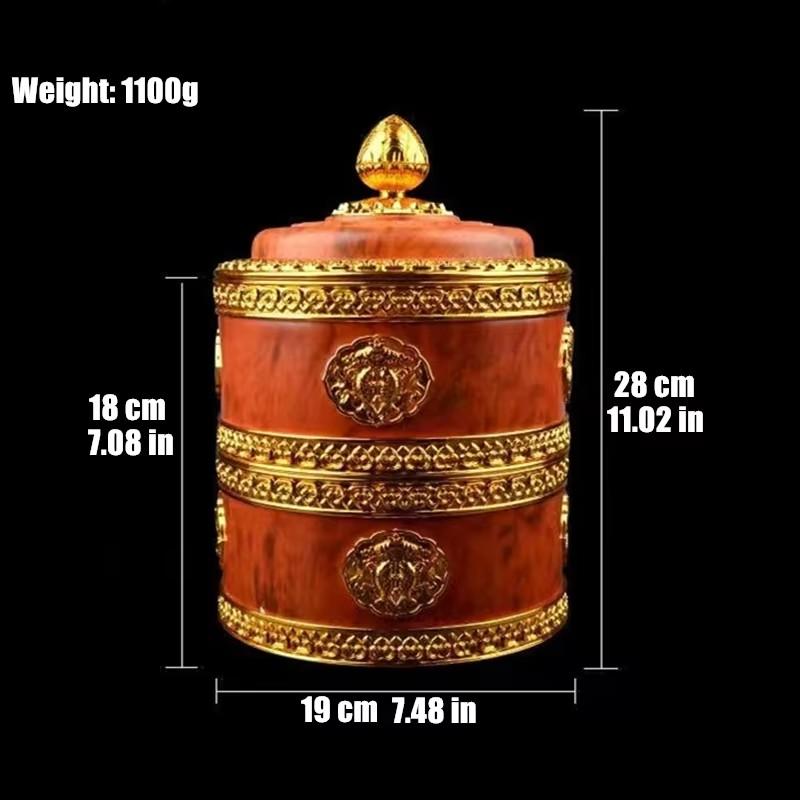 Tibetan Brown Resin Double Layer Jar Food Organizer Tantric Metals Handicraft Buddhist Storage Box Home Desktop Gift Decorative L
Tibetan Brown Resin Double Layer Jar Food Organizer Tantric Metals Handicraft Buddhist Storage Box Home Desktop Gift Decorative L
