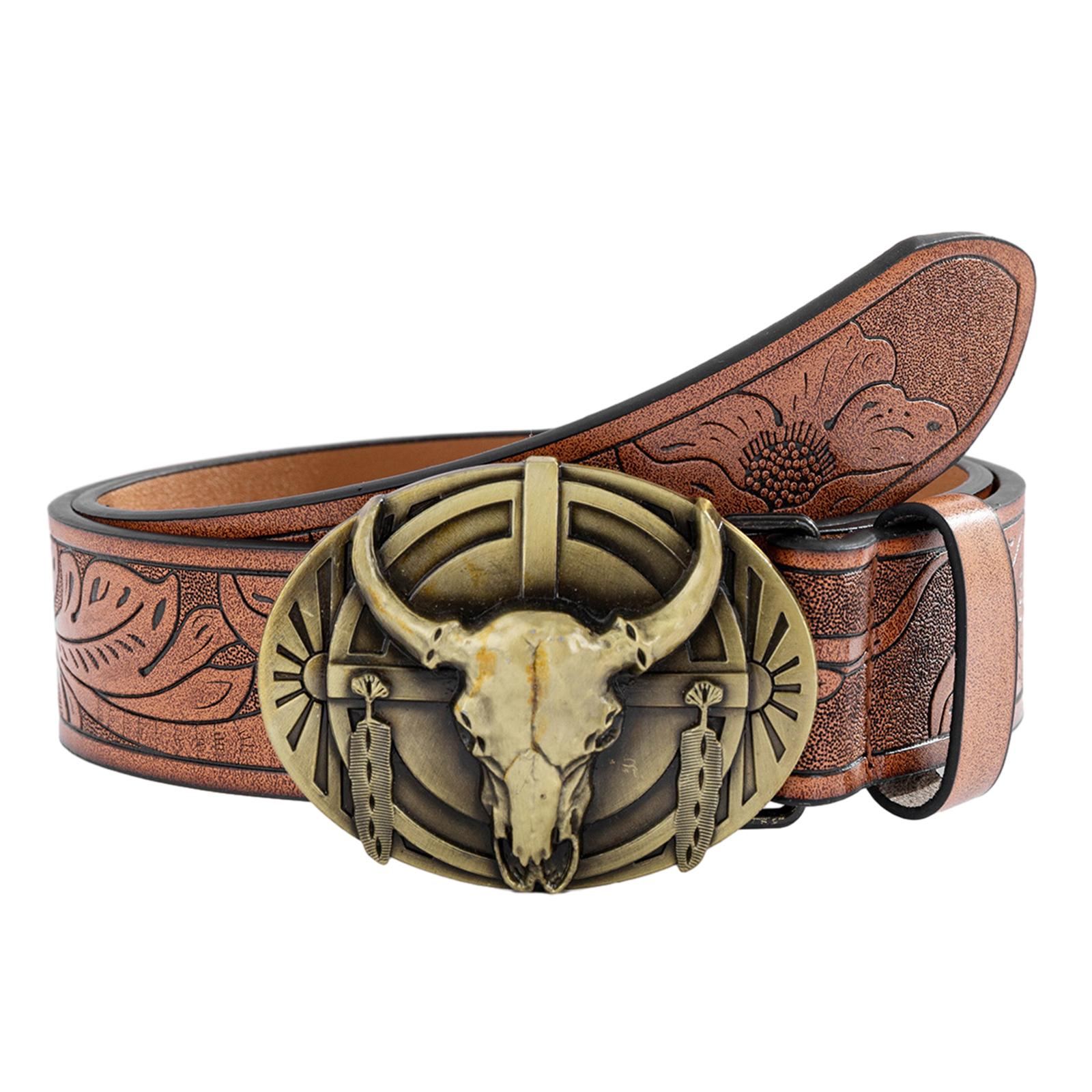 Large Buckle Belt for Men Cowboy PU Belt Ethnic Jeans Belt WesternStyle Pants Belt for Costume Dress Up Casual Waistband
Large Buckle Belt for Men Cowboy PU Belt Ethnic Jeans Belt WesternStyle Pants Belt for Costume Dress Up Casual Waistband