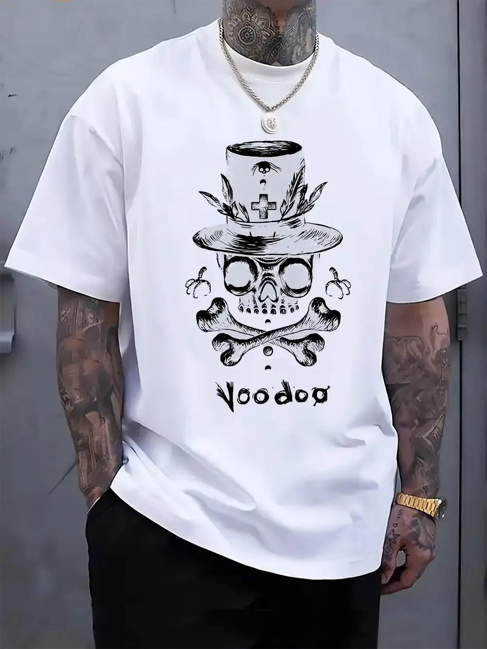 Casual Short Sleeve T-shirt with Voodoo Skull Graphic Print - White Regular Fit Summer Tee XXL
Casual Short Sleeve T-shirt with Voodoo Skull Graphic Print - White Regular Fit Summer Tee XXL
