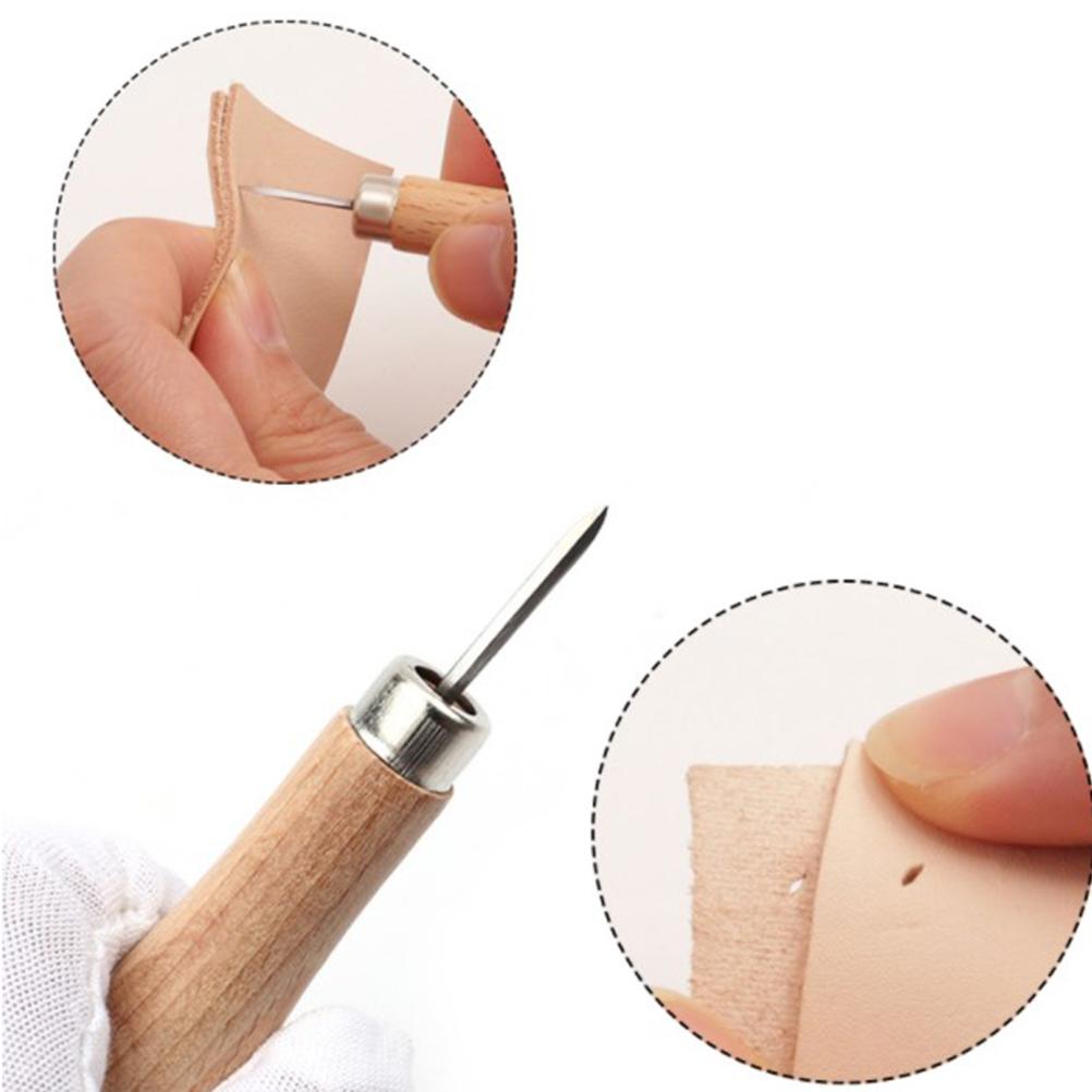 1 шт. Деревянное шило в форме ромба для самостоятельного шитья кожи швейный инструмент для дырокола