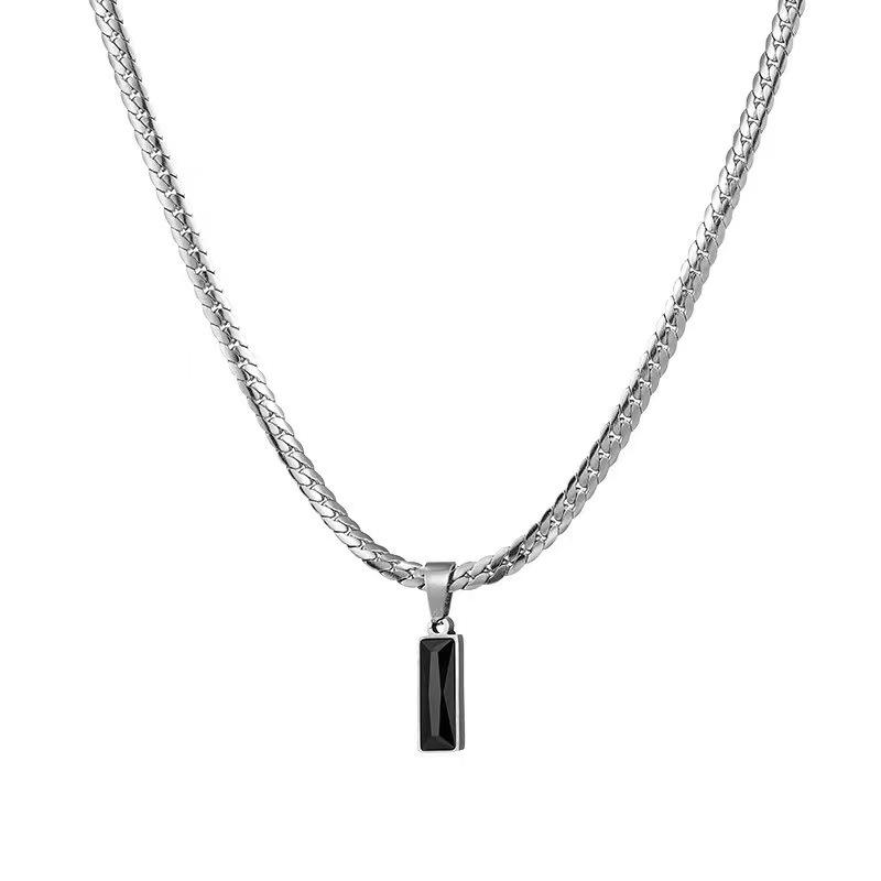 New titanium steel non-fading necklace men s trendy ins hip-hop black zircon pendant necklace simple versatile collarbone chain
New titanium steel non-fading necklace men s trendy ins hip-hop black zircon pendant necklace simple versatile collarbone chain