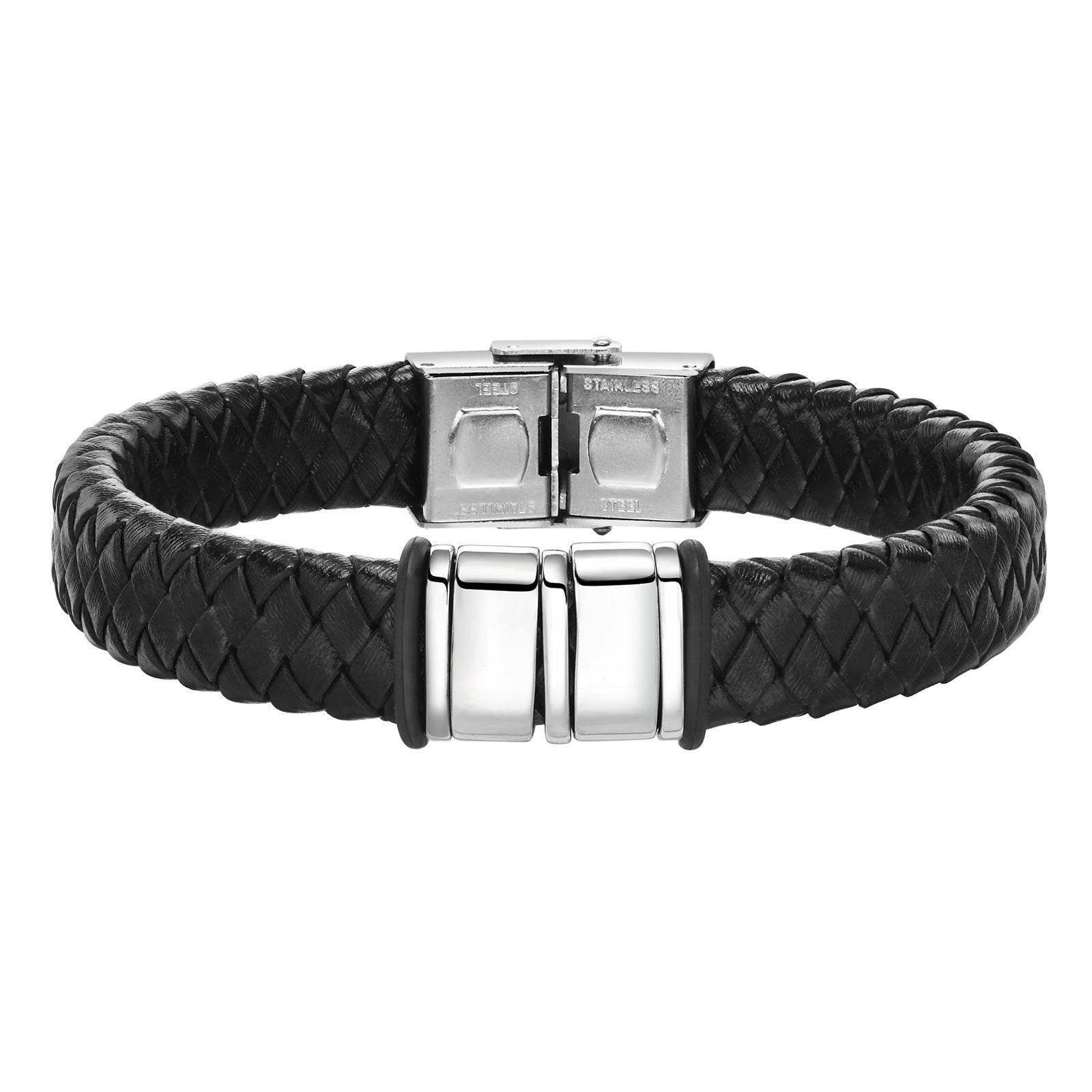 Custom Beaded Braided Bracelets For Men Leather Stainless Steel Black Silver Color Personalized Bangle Name Family Member Gift
Custom Beaded Braided Bracelets For Men Leather Stainless Steel Black Silver Color Personalized Bangle Name Family Member Gift