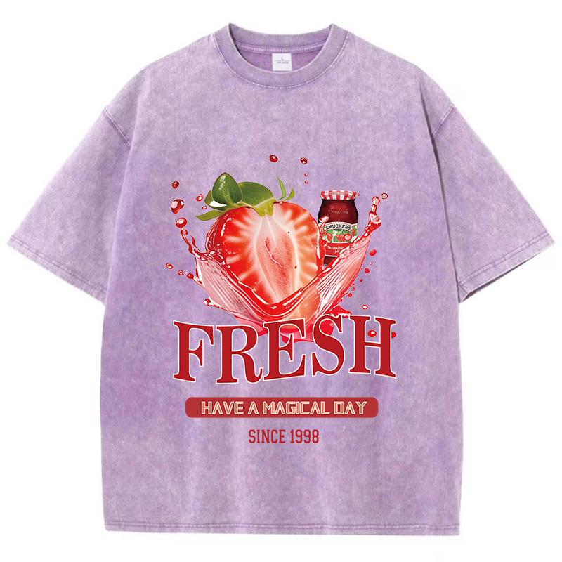 Cotton Womens Acid Wash T-Shirts Fresh Strawberriy Printing Tees Oversize Comfortable O-Neck Short Sleeve Casual Clothes 3XL
Cotton Womens Acid Wash T-Shirts Fresh Strawberriy Printing Tees Oversize Comfortable O-Neck Short Sleeve Casual Clothes 3XL