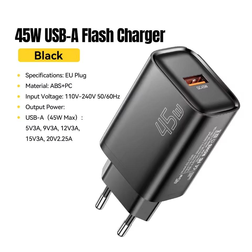 Essager 45 Вт Зарядное устройство USB A QC3.0 PD Быстрая зарядка Настенное зарядное устройство для Samsung Galaxy S24 S23 Xiaomi 15 iPad Vivo Быстрое зарядное устройство USB A EU Plug чёрный
Essager 45 Вт Зарядное устройство USB A QC3.0 PD Быстрая зарядка Настенное зарядное устройство для Samsung Galaxy S24 S23 Xiaomi 15 iPad Vivo Быстрое зарядное устройство USB A EU Plug чёрный