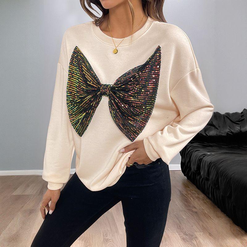 Fashion Women Fleeces Ladies Tops Autumn and Winter Sequins Bow round Neck Pullover Hoodie Apricot color XL
Fashion Women Fleeces Ladies Tops Autumn and Winter Sequins Bow round Neck Pullover Hoodie Apricot color XL