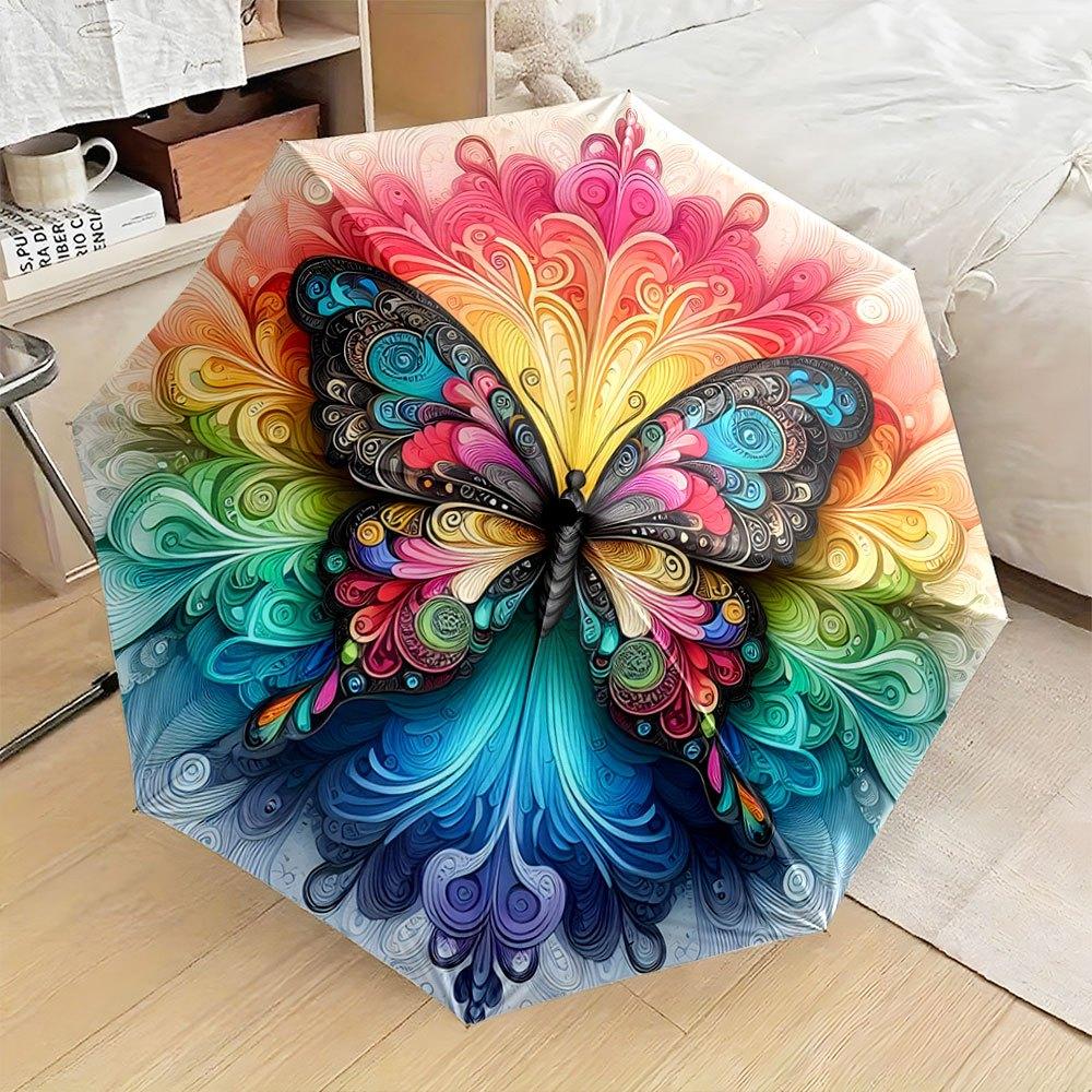 Open/Close Butterfly Rainbow Gradient Umbrella - 8-Rib Compact Folding Umbrella with Swirling Multicolor Wings (Pink/Yellow/Pu (as the picture,Iron&8K)
Open/Close Butterfly Rainbow Gradient Umbrella - 8-Rib Compact Folding Umbrella with Swirling Multicolor Wings (Pink/Yellow/Pu (as the picture,Iron&8K)