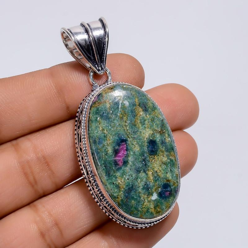 Fabulous Top Grade Qualite 100% Natural Ruby Fuchsite Oval Shape Vintage Style Handmade Jewelry 925 Steling Silver Pendant 2.1 WSJ-4823 2.1
Fabulous Top Grade Qualite 100% Natural Ruby Fuchsite Oval Shape Vintage Style Handmade Jewelry 925 Steling Silver Pendant 2.1 WSJ-4823 2.1
