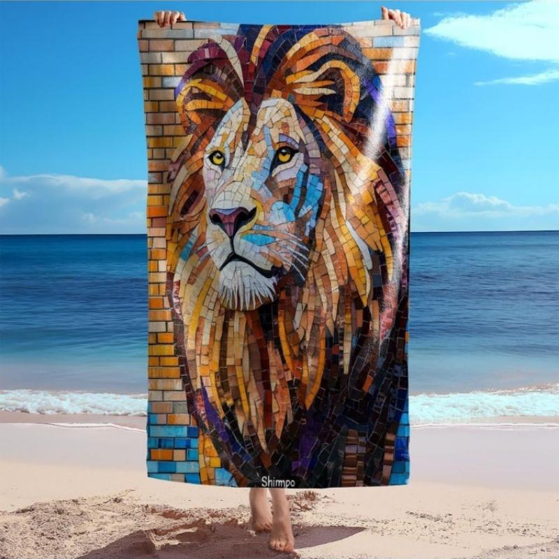 Mosaic Lion Beach Towel, Colorful Abstract Animal Art, Vibrant Geometric Print, Quick Dry Microfiber, Unique Gift for Art Lovers W40*H60(CM)
Mosaic Lion Beach Towel, Colorful Abstract Animal Art, Vibrant Geometric Print, Quick Dry Microfiber, Unique Gift for Art Lovers W40*H60(CM)