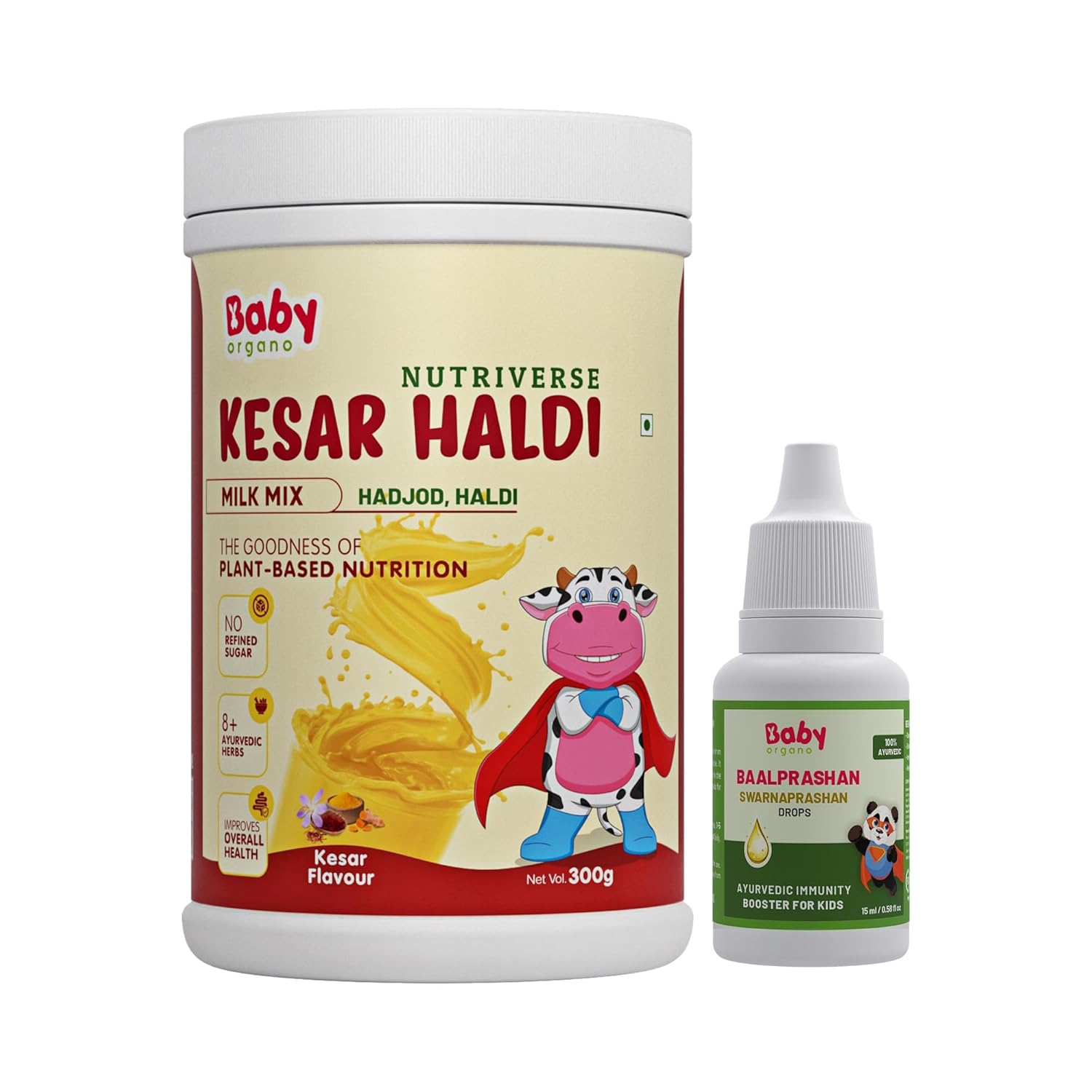 BabyOrgano® Nutriverse Kesar Haldi Milk Mix 300g for 2-6 Years Kids & BaalPrashan Swarnprashan Immunity Booster drops Combo Pack , 15ml 0-15 Years
BabyOrgano® Nutriverse Kesar Haldi Milk Mix 300g for 2-6 Years Kids & BaalPrashan Swarnprashan Immunity Booster drops Combo Pack , 15ml 0-15 Years