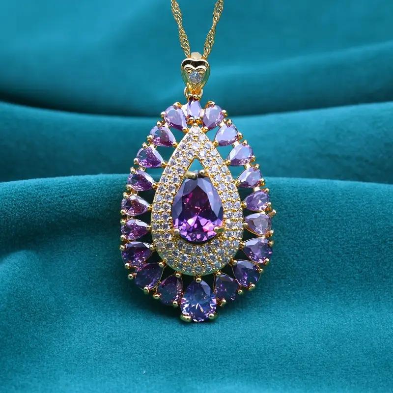 2026 Creative Design Heavy Industry Color Zircon Pendant Necklace Jewelry 45CM фіолетовий
2026 Creative Design Heavy Industry Color Zircon Pendant Necklace Jewelry 45CM фіолетовий