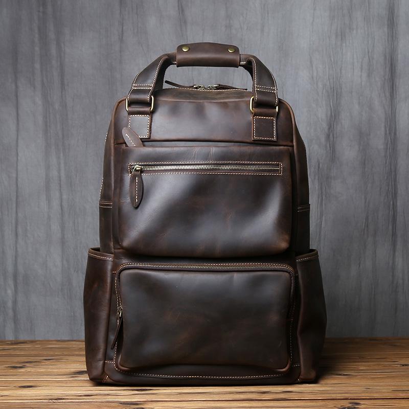 Retro Leather Men s Backpack Top Layer Leather Large Capacity Computer Backpack Crazy Horse Leather Leisure Travel Men Bag NZPJ темно-коричневого кольору
Retro Leather Men s Backpack Top Layer Leather Large Capacity Computer Backpack Crazy Horse Leather Leisure Travel Men Bag NZPJ темно-коричневого кольору