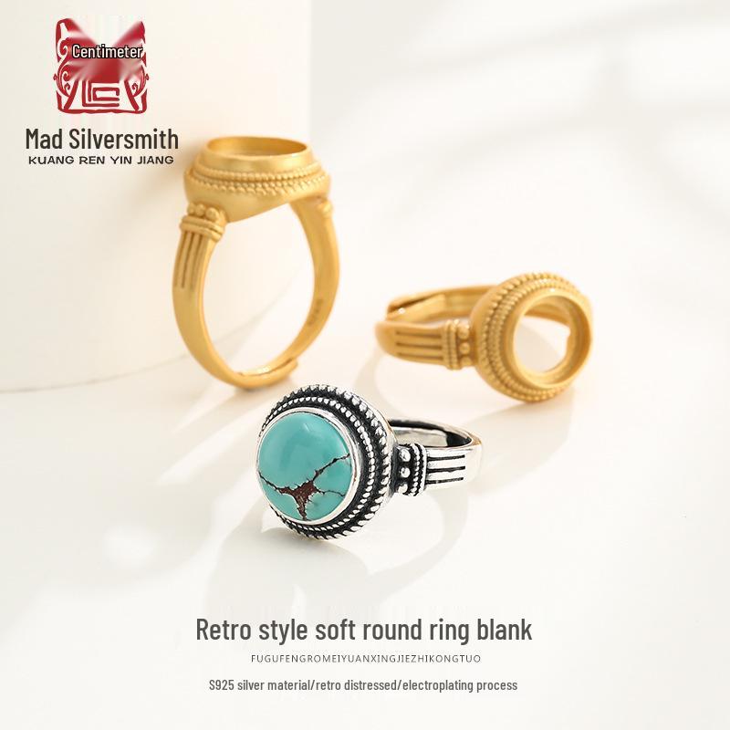 925 Sterling Silver Amber & Turquoise Round Ring Settings for Men & Women, Sizes 6*6 & 8*8 Adjustable
925 Sterling Silver Amber & Turquoise Round Ring Settings for Men & Women, Sizes 6*6 & 8*8 Adjustable