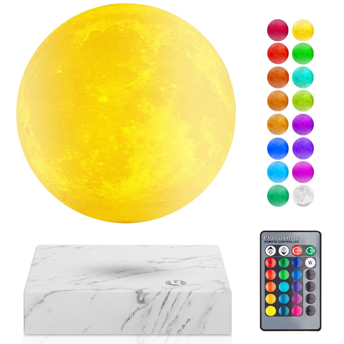 Magnetic Levitation Moon Lamp - 16 Color LED Levitating and Rotating 3D Moon Night Light with Remote Control, Levitating Rotating Globe Moon Desk
Magnetic Levitation Moon Lamp - 16 Color LED Levitating and Rotating 3D Moon Night Light with Remote Control, Levitating Rotating Globe Moon Desk