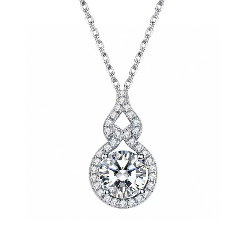 18K White Gold Gourd Pendant Necklace - Luxurious Moissanite, Non-Fading Clavicle Chain for Women
18K White Gold Gourd Pendant Necklace - Luxurious Moissanite, Non-Fading Clavicle Chain for Women