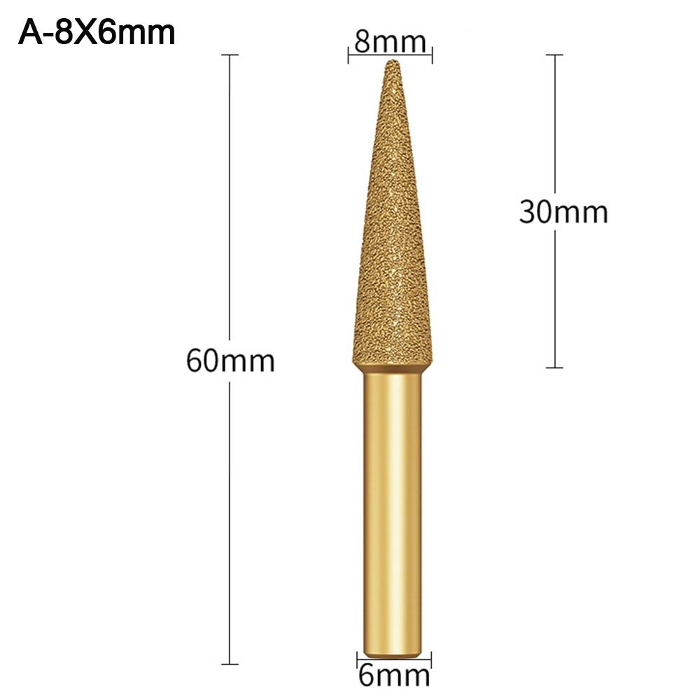 Нефритовая резьба Шлифовальная головка Графитовый стержень Полированная Алмазная шлифовальная игла Алмазный шлифовальный бор A-8X6mm
Нефритовая резьба Шлифовальная головка Графитовый стержень Полированная Алмазная шлифовальная игла Алмазный шлифовальный бор A-8X6mm