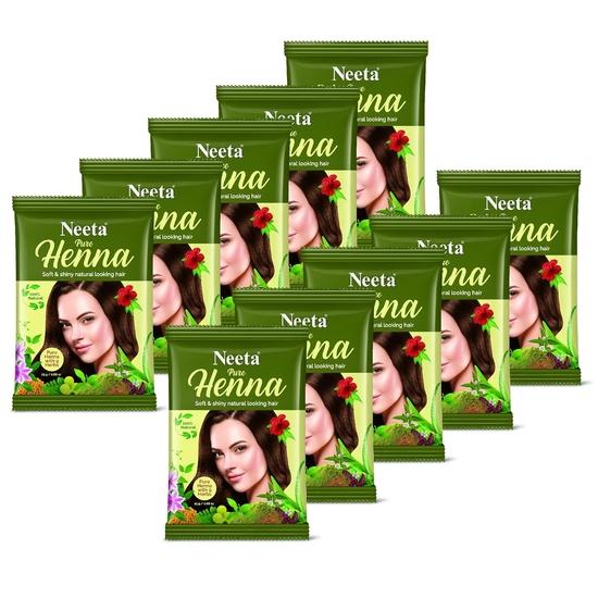 Neeta Pure Henna Powder for Hair with 9 Natural Herbs 25g (Pack of 10), 100% Natural Henna Mehndi for Soft & Shiny Natural Looking Hair
Neeta Pure Henna Powder for Hair with 9 Natural Herbs 25g (Pack of 10), 100% Natural Henna Mehndi for Soft & Shiny Natural Looking Hair