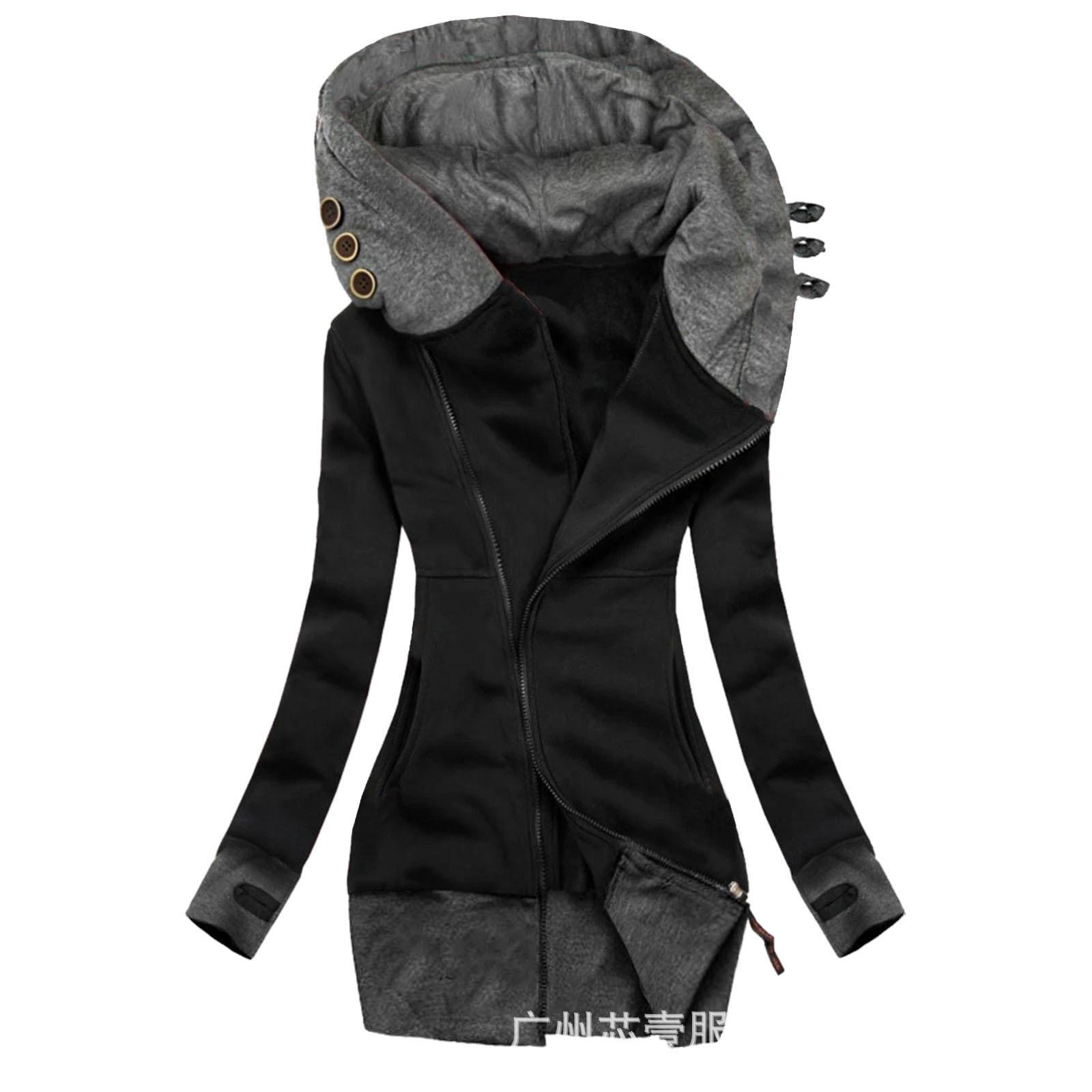 New Hooded Zipper Sweatshirt Jacket for Women S чорний
New Hooded Zipper Sweatshirt Jacket for Women S чорний