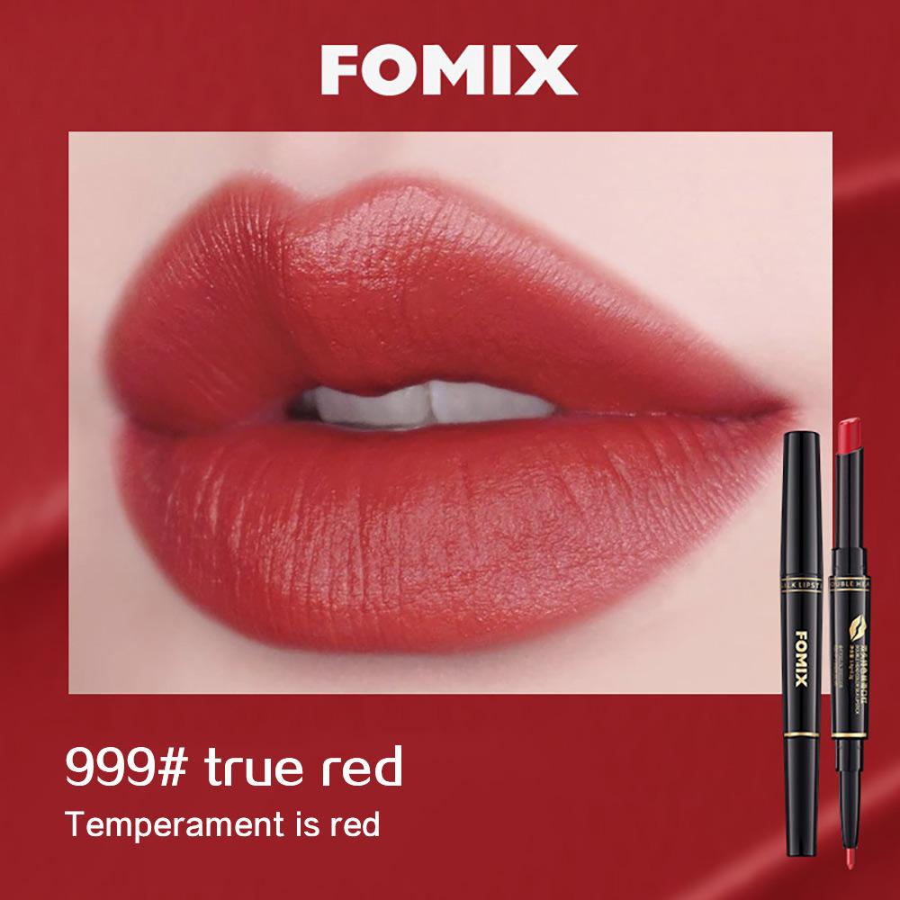 FOMIX Двусторонняя губная помада Шелковистая текстура Матовый матовый финиш Нелегко испачкать Очертите форму губ Карандаш для губ
FOMIX Двусторонняя губная помада Шелковистая текстура Матовый матовый финиш Нелегко испачкать Очертите форму губ Карандаш для губ