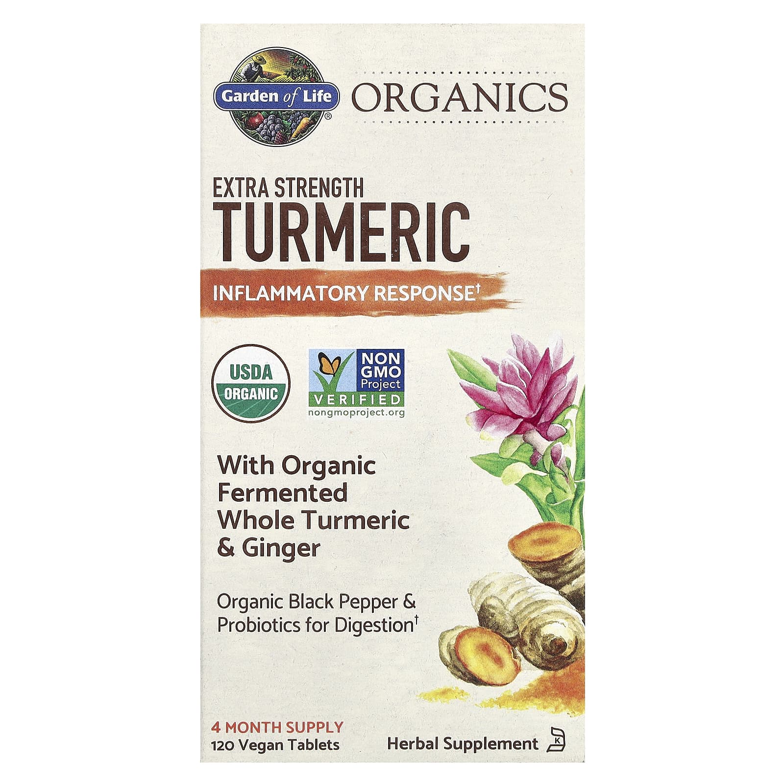 Organics, Extra Strength Turmeric, Anti-Inflammatory, Vegan Tablets, 120 Tablets
Organics, Extra Strength Turmeric, Anti-Inflammatory, Vegan Tablets, 120 Tablets
