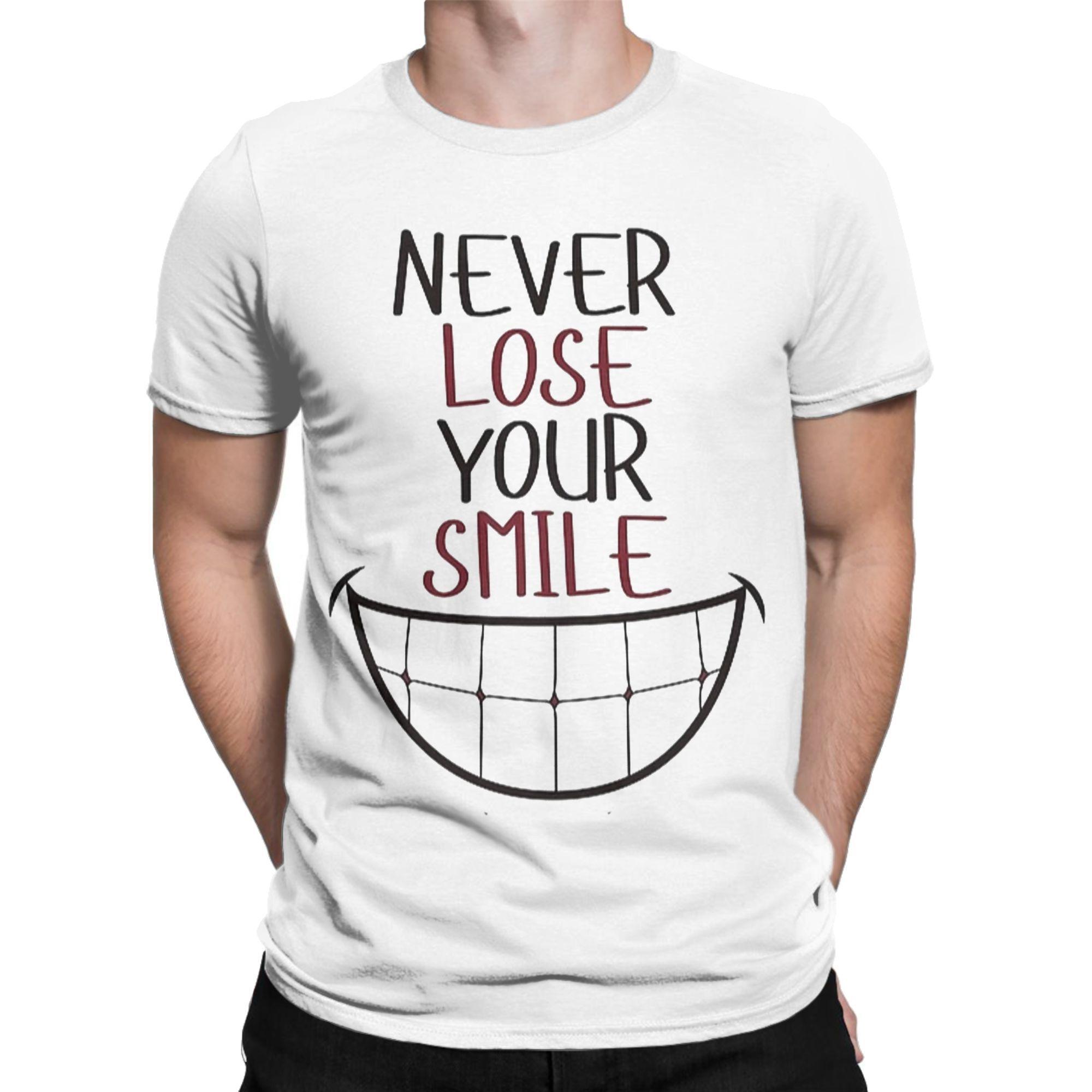 Men T-Shirts Never Lose Your Smile Funny Cotton Tees Short Sleeve T Shirts Round Neck Tops Gift Idea XXXXXL білий
Men T-Shirts Never Lose Your Smile Funny Cotton Tees Short Sleeve T Shirts Round Neck Tops Gift Idea XXXXXL білий