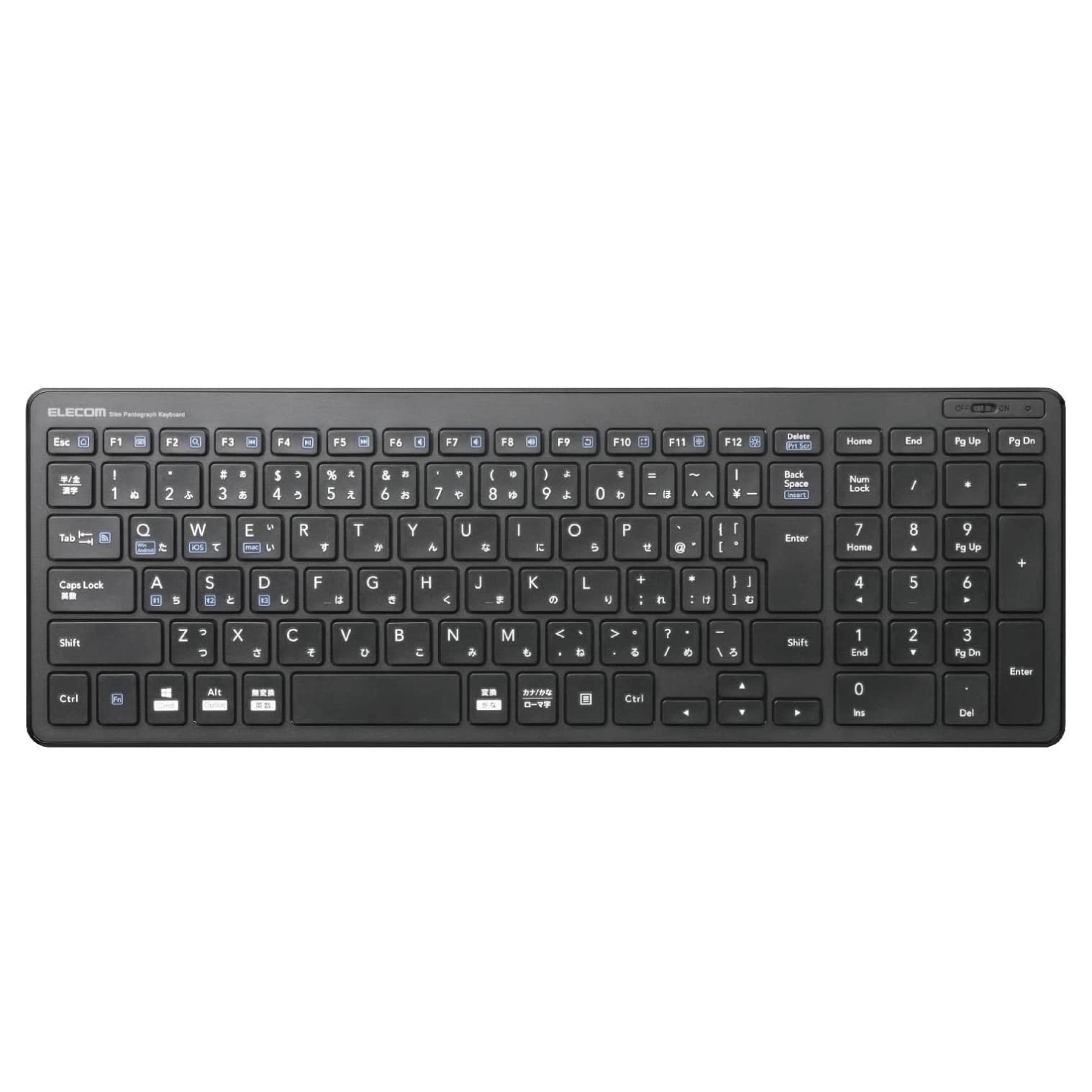 ELECOM Keyboard Bluetooth Pantograph Компактна клавіатура сумісна з Android Black Windows, Mac, iOS, TK-FBP101BK чорний
ELECOM Keyboard Bluetooth Pantograph Компактна клавіатура сумісна з Android Black Windows, Mac, iOS, TK-FBP101BK чорний