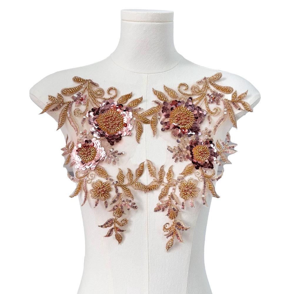 1pair Rhinestone Tube Beaded Sequin Embroidery Sewing Patch DIY White Flower Lace Bodice Applique Handmade Embroidered Flower L шампанского
1pair Rhinestone Tube Beaded Sequin Embroidery Sewing Patch DIY White Flower Lace Bodice Applique Handmade Embroidered Flower L шампанского