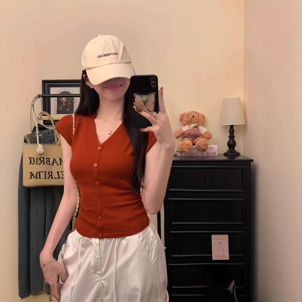 Women s French V-Neck Short-Sleeve Knit Cardigan - Summer Waist-Slimming Short Base Top Extra Large
Women s French V-Neck Short-Sleeve Knit Cardigan - Summer Waist-Slimming Short Base Top Extra Large