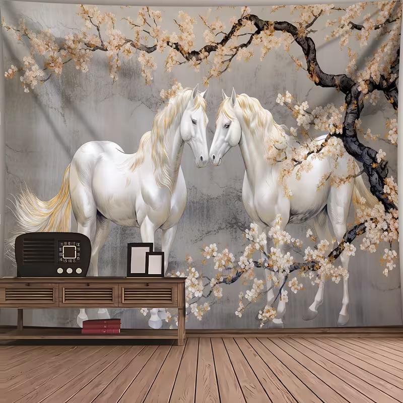 2D Sakura and White Horses Tapestry Romantic Floral and Animal Background Cloth 47.2x31.5inch/120*80cm
2D Sakura and White Horses Tapestry Romantic Floral and Animal Background Cloth 47.2x31.5inch/120*80cm