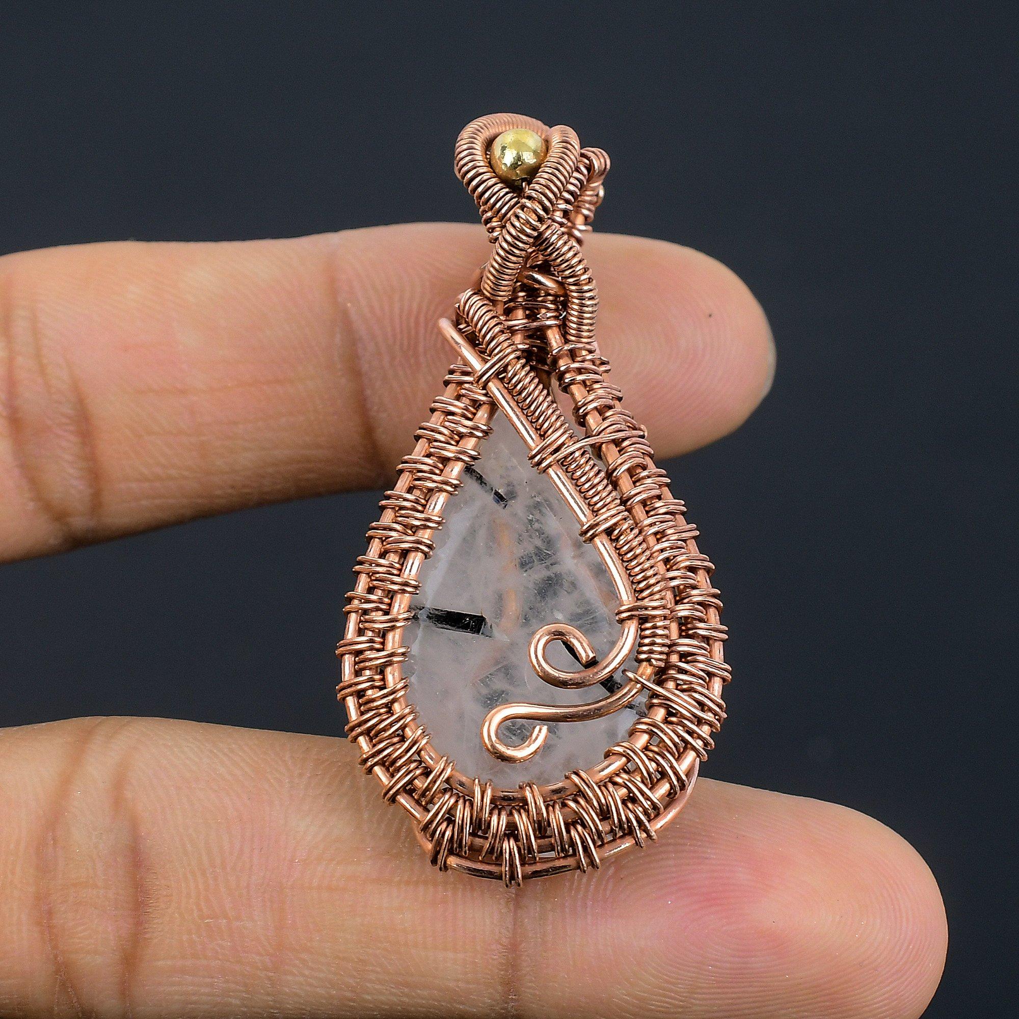 Black Rutile Pendant, 999 Copper Wire Wrapped Pendant Handmade Gemstone Jewelry, Gifts For Wife Brand New Pendant 2.55 Inches
Black Rutile Pendant, 999 Copper Wire Wrapped Pendant Handmade Gemstone Jewelry, Gifts For Wife Brand New Pendant 2.55 Inches