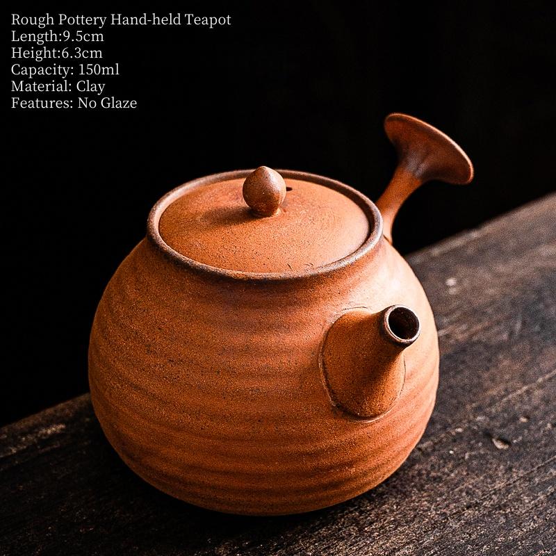 150ML Old Rock Mud Rough Pottery Side Handle Tea Pot Retro Teapot Tea Kettle Tea Ceremony Tea Making Single Pot Tea Ceremony
150ML Old Rock Mud Rough Pottery Side Handle Tea Pot Retro Teapot Tea Kettle Tea Ceremony Tea Making Single Pot Tea Ceremony