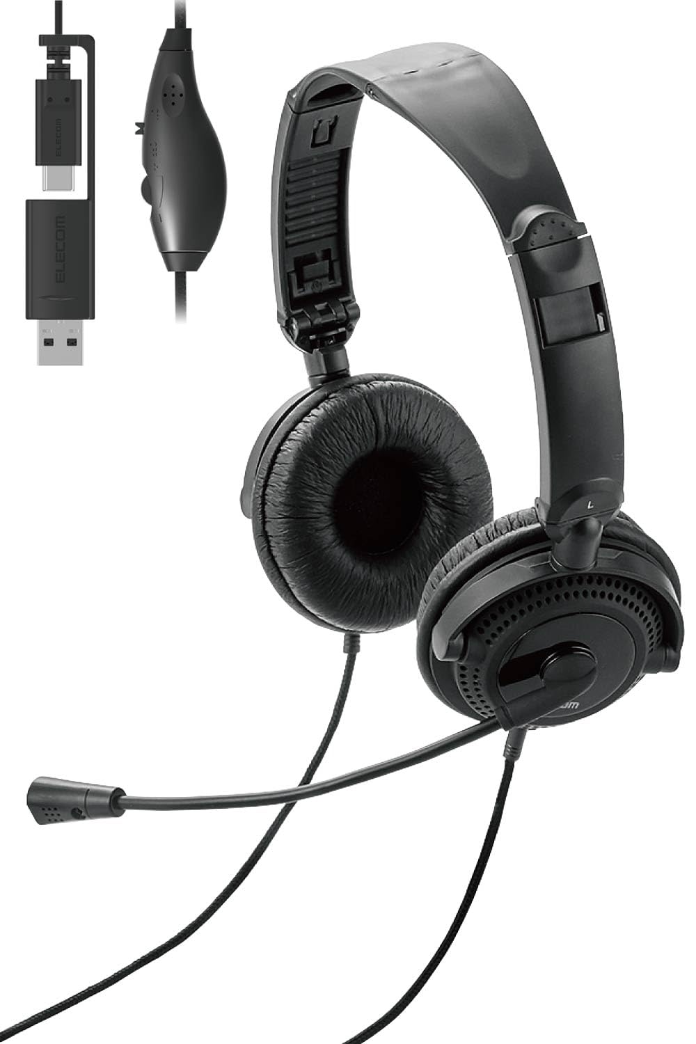 ELECOM Headset USB C Foldable Wired with Microphone Unidirectional Noise Canceling Lightweight Compact Overhead Volume Adjustment PC Black & USB-A чорний
ELECOM Headset USB C Foldable Wired with Microphone Unidirectional Noise Canceling Lightweight Compact Overhead Volume Adjustment PC Black & USB-A чорний
