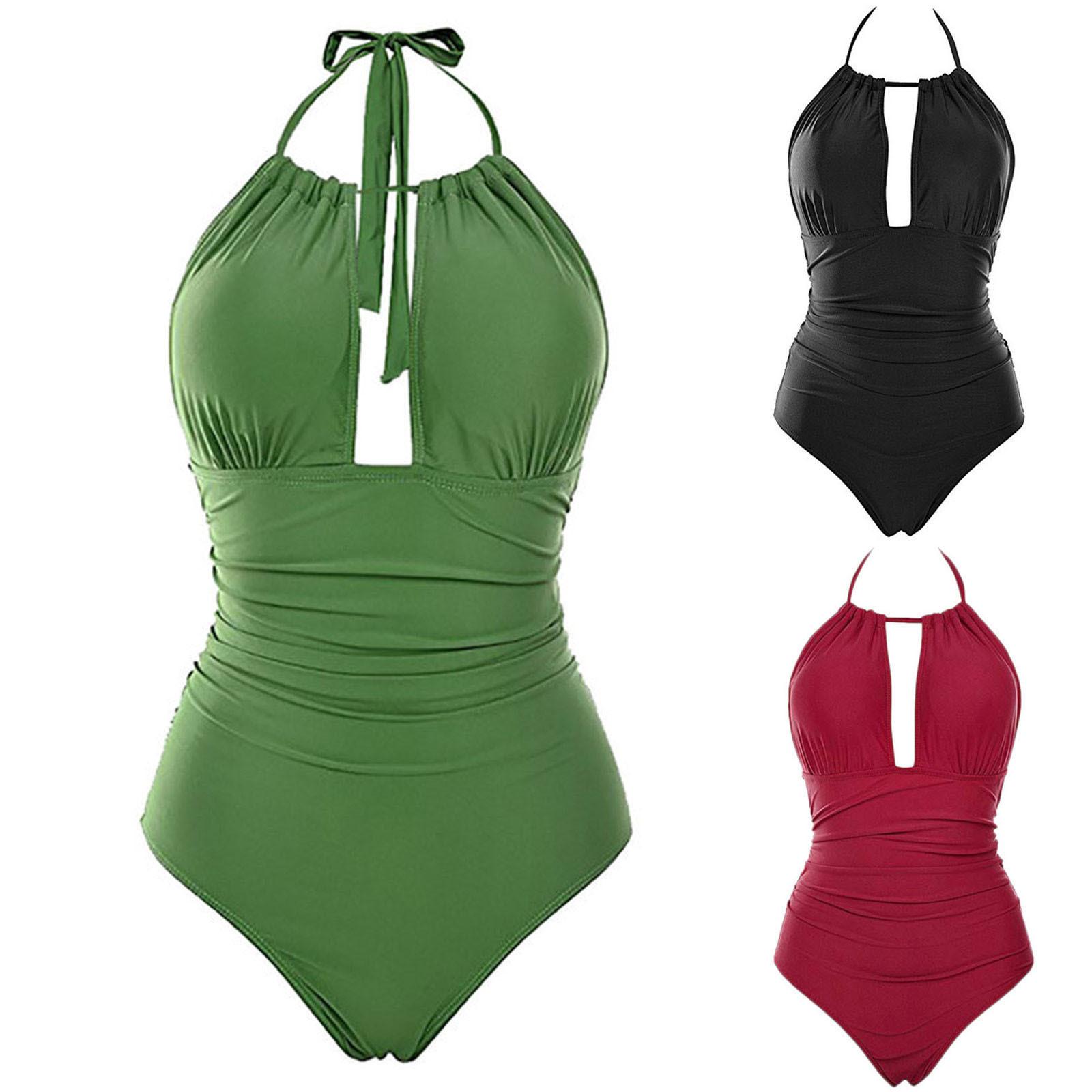 Женский купальник, цельный купальник на шнуровке, однотонный купальник 
Женский купальник, цельный купальник на шнуровке, однотонный купальник