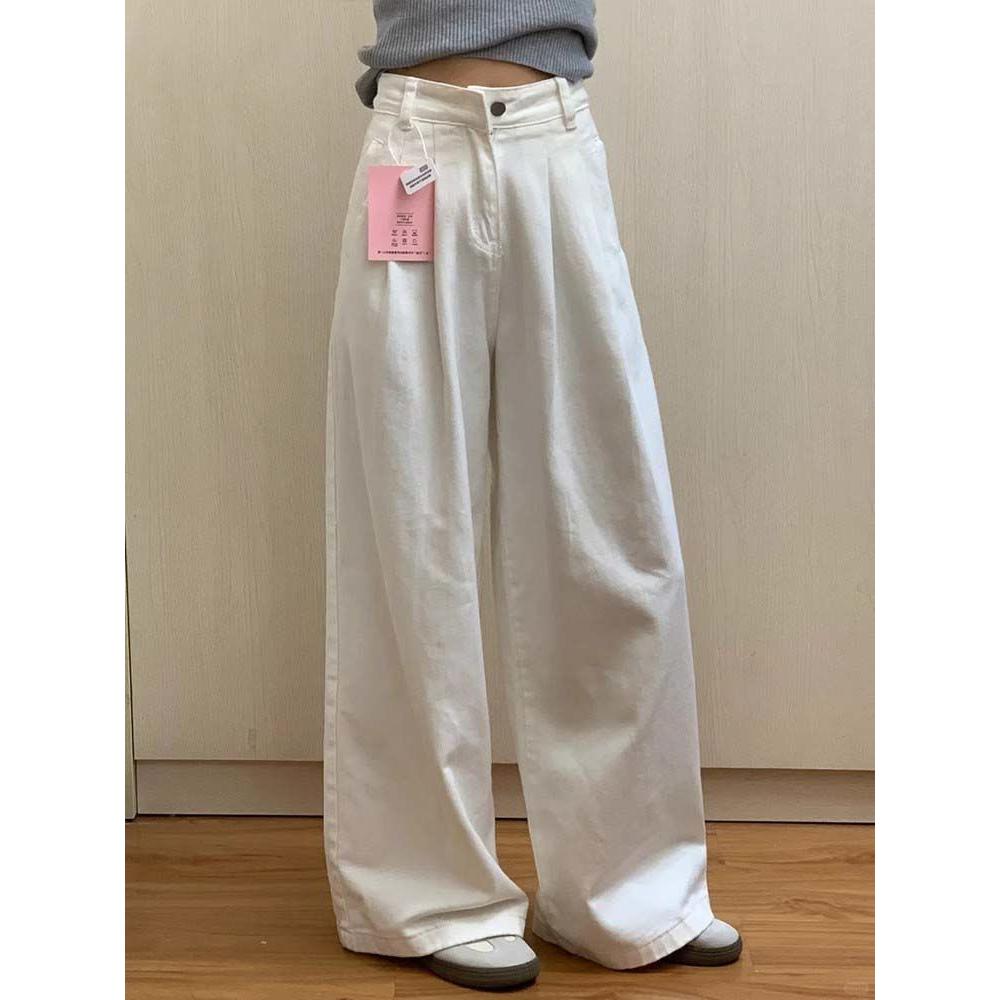 Белые плиссированные свободные джинсы широкого кроя для женщин, новинка весны, с высокой посадкой, стройнящие и драпирующиеся брюки прямого кроя S белый
Белые плиссированные свободные джинсы широкого кроя для женщин, новинка весны, с высокой посадкой, стройнящие и драпирующиеся брюки прямого кроя S белый