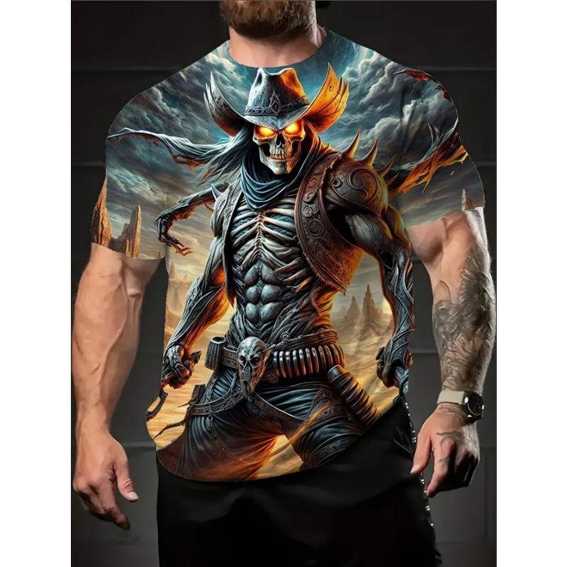 Plus-size Men s Short-sleeve T-shirt, Orange, Black, Purple with Skull Denim Pattern 3D Print, Summer Top, S
Plus-size Men s Short-sleeve T-shirt, Orange, Black, Purple with Skull Denim Pattern 3D Print, Summer Top, S