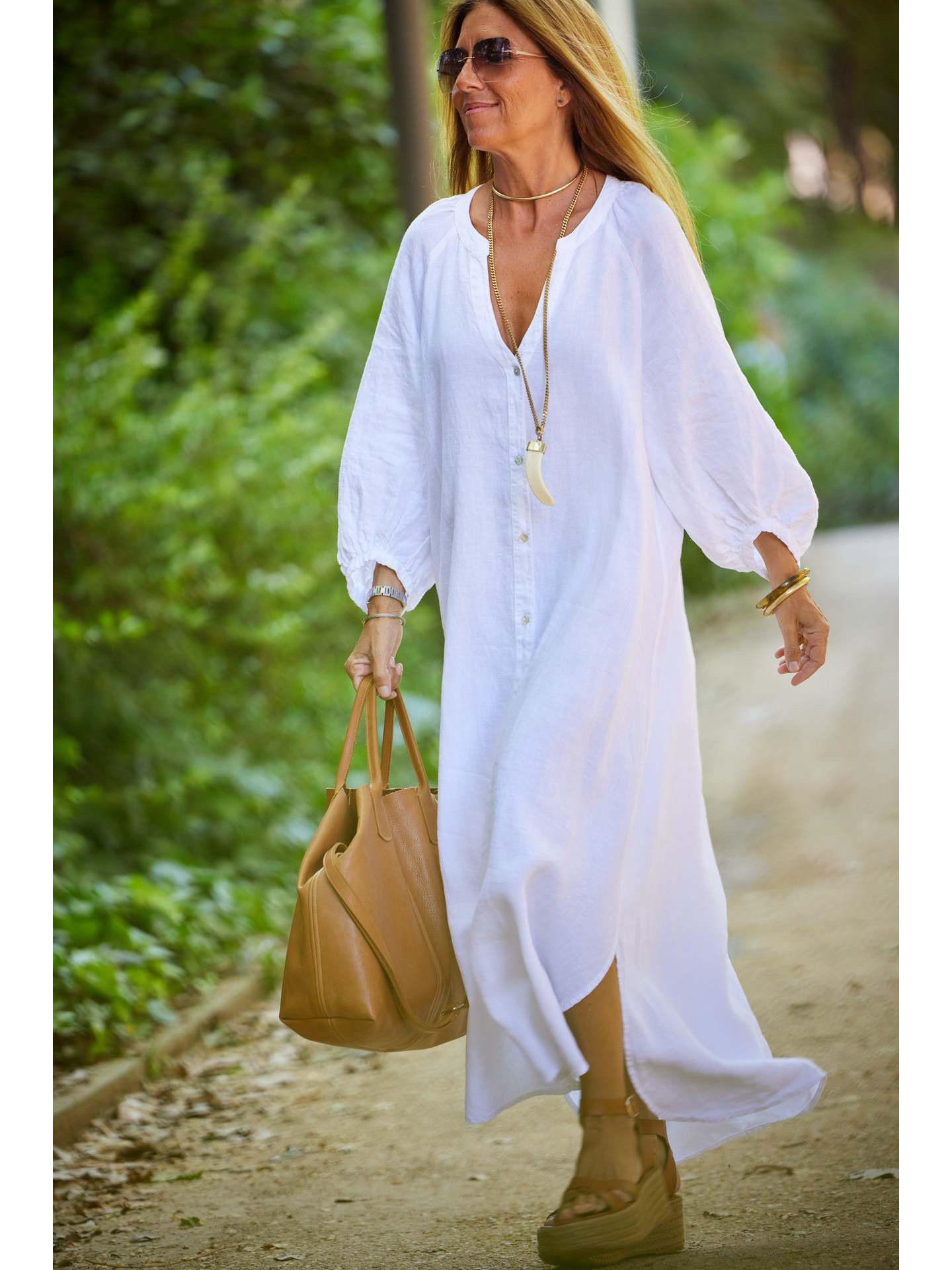 2026 Spring European & American Cotton Linen Casual Long Sleeve Shirt Dress for Women 2XL білий
2026 Spring European & American Cotton Linen Casual Long Sleeve Shirt Dress for Women 2XL білий