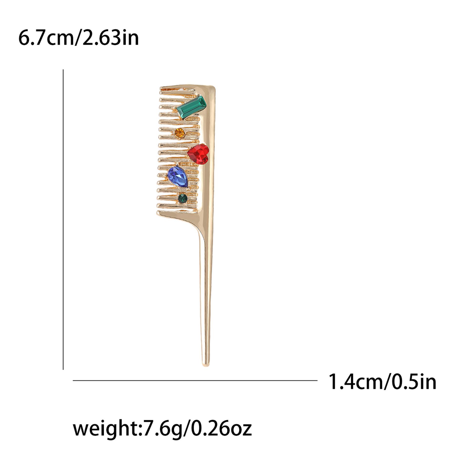 Высококачественная творческая личность, инкрустированная бриллиантами, гребень, простая ретро-брошь из сплава, модная булавка, украшения для одежды золотой