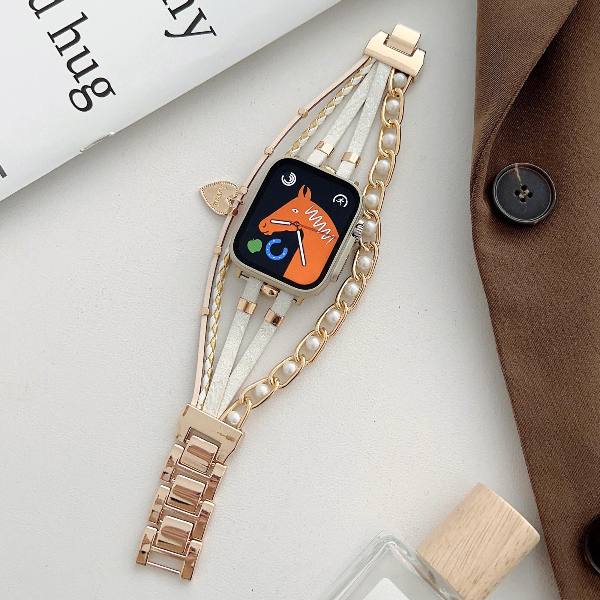 Watch Strap for Apple Watch Series 10 42mm/9 8 7 41mm/SE (2023) SE (2022) SE 6 5 4 40mm/3 2 1 38mm Metal Leather Band Heart Pendant Bracelet Rose Gold
Watch Strap for Apple Watch Series 10 42mm/9 8 7 41mm/SE (2023) SE (2022) SE 6 5 4 40mm/3 2 1 38mm Metal Leather Band Heart Pendant Bracelet Rose Gold
