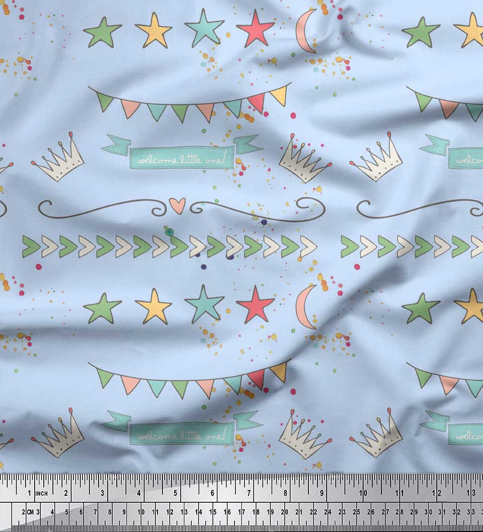 Soimoi Blue Japan Crepe Satin Ткань для рукоделия с принтом Welcome Little One Kids на метр 42 дюйма 42 Inch Wide - Cotton Voile синий
Soimoi Blue Japan Crepe Satin Ткань для рукоделия с принтом Welcome Little One Kids на метр 42 дюйма 42 Inch Wide - Cotton Voile синий