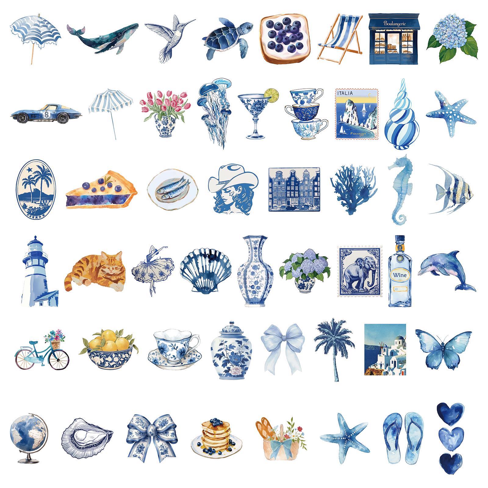 50 Waterproof Blue Cartoon Stickers for DIY: Suitcase, Notebook, Skateboard Decorations
50 Waterproof Blue Cartoon Stickers for DIY: Suitcase, Notebook, Skateboard Decorations