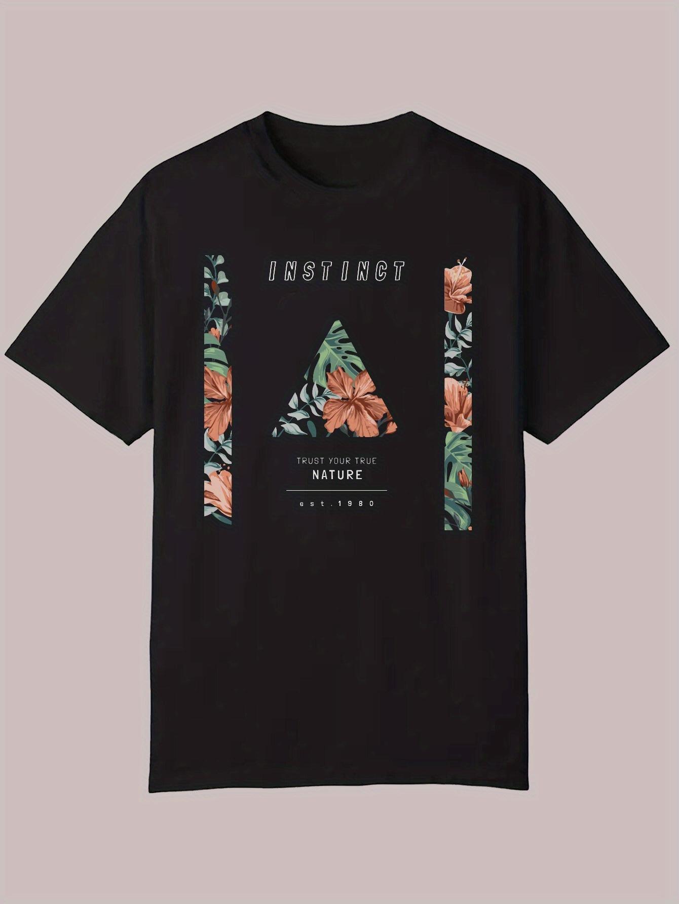 Instinct Nature-Inspired T-shirt - Black Casual Crew Neck with Vibrant Floral & Leaf Design XL
Instinct Nature-Inspired T-shirt - Black Casual Crew Neck with Vibrant Floral & Leaf Design XL