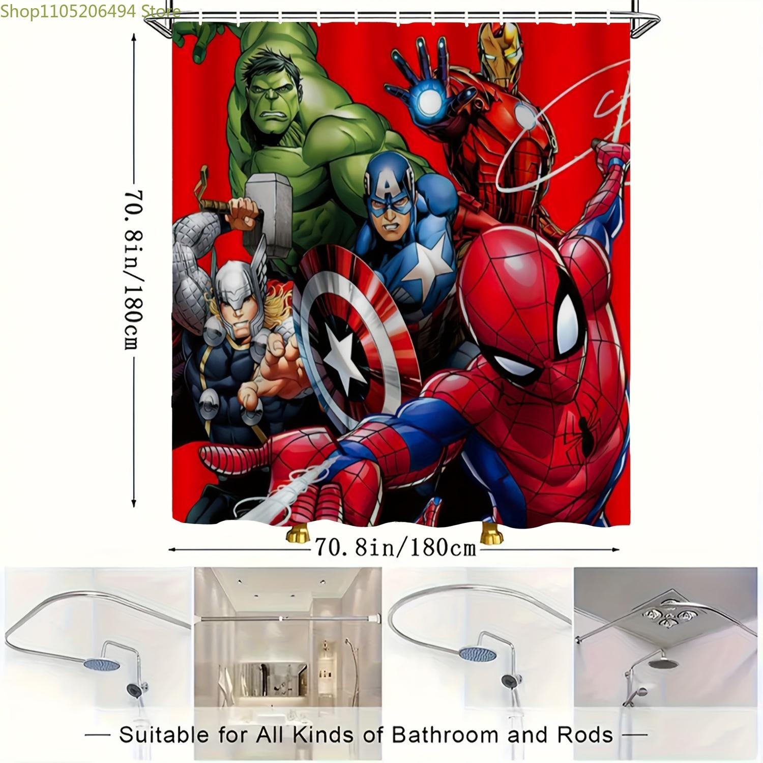 A Marvel-Patterned Shower Curtain, Designed for Privacy, Festive Bathroom Decor, Home Partition Curtain, with Hooks for Separa 90x180cm
A Marvel-Patterned Shower Curtain, Designed for Privacy, Festive Bathroom Decor, Home Partition Curtain, with Hooks for Separa 90x180cm