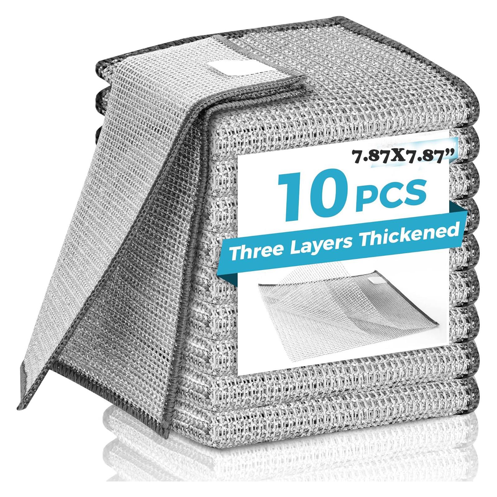 10 шт. Новая улучшенная 3-слойная металлическая салфетка для посуды, не царапает и не имеет запаха, многоцелевая проволочная для мытья посуды 9.05x10.6-10PACK
10 шт. Новая улучшенная 3-слойная металлическая салфетка для посуды, не царапает и не имеет запаха, многоцелевая проволочная для мытья посуды 9.05x10.6-10PACK