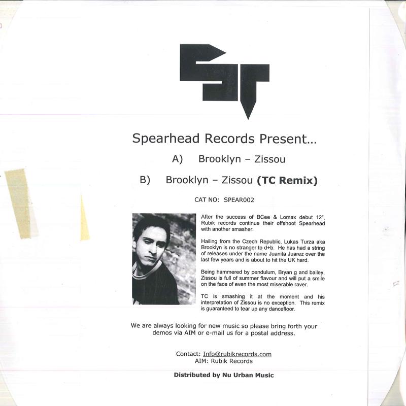 12inch Record BROOKLYN Zissou SPEAR002 SPEARHEAD RECO 2005 UK Dance Electronica Used
12inch Record BROOKLYN Zissou SPEAR002 SPEARHEAD RECO 2005 UK Dance Electronica Used