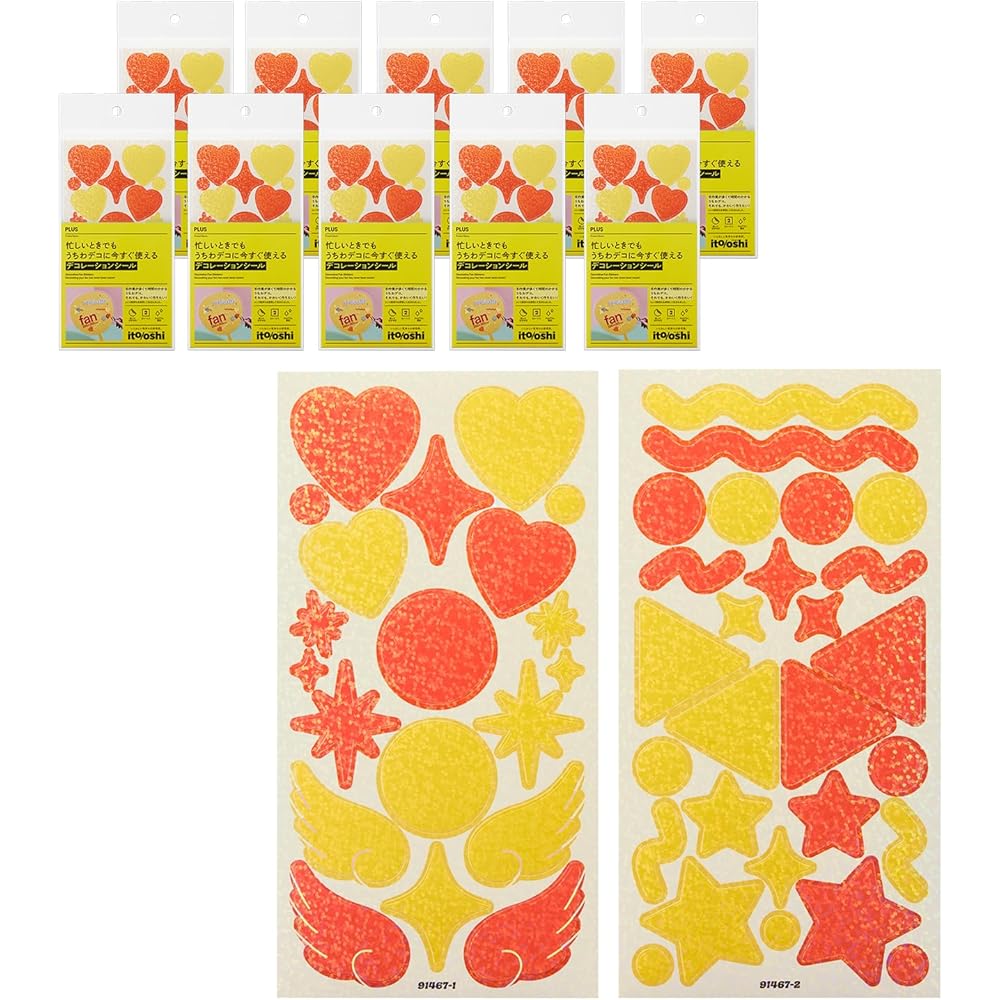 Plus Decoration Stickers for Fans 10 Sets Orange and Yellow FL-307CF
Plus Decoration Stickers for Fans 10 Sets Orange and Yellow FL-307CF