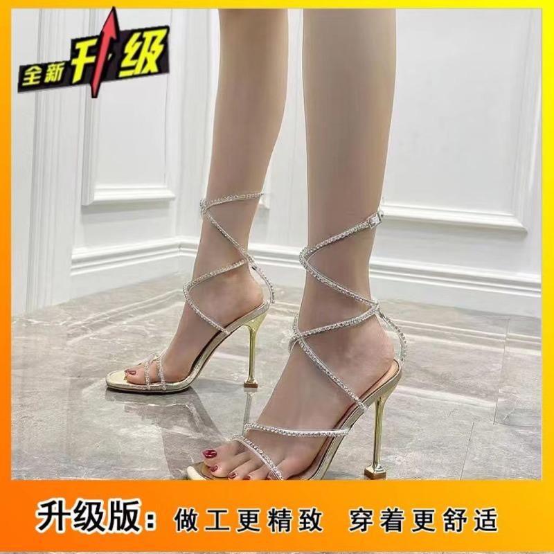 Summer new square head rhinestone sandals stiletto open-toed high heels crystal sexy one-word shoes women 34
Summer new square head rhinestone sandals stiletto open-toed high heels crystal sexy one-word shoes women 34