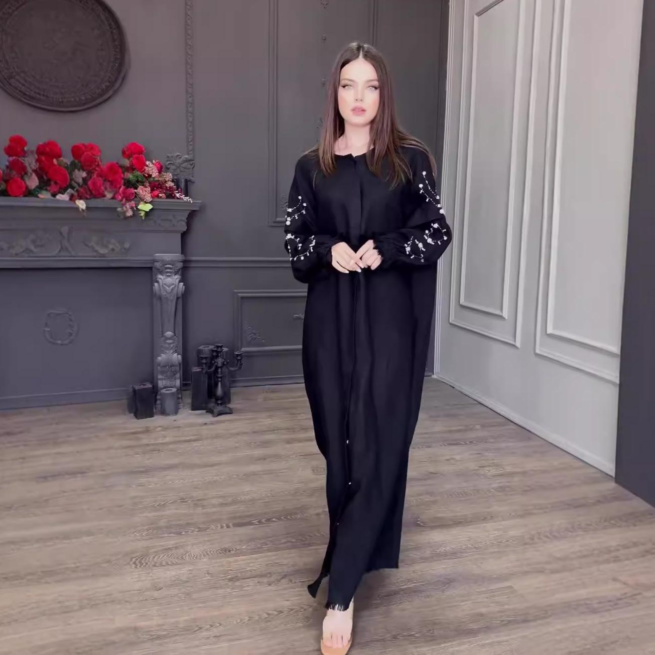 2024 Осень Женское Большого Размера Однотонное Платье С Круглым Вырезом Свободного Кроя S