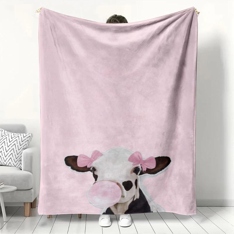 Cute Pink Cow with Bows & Bubble Gum Blanket for Kids Soft Flannel Throw Blanket for Sofa Bed Warm Cozy Gift for Home Decor 70x100cm білий
Cute Pink Cow with Bows & Bubble Gum Blanket for Kids Soft Flannel Throw Blanket for Sofa Bed Warm Cozy Gift for Home Decor 70x100cm білий